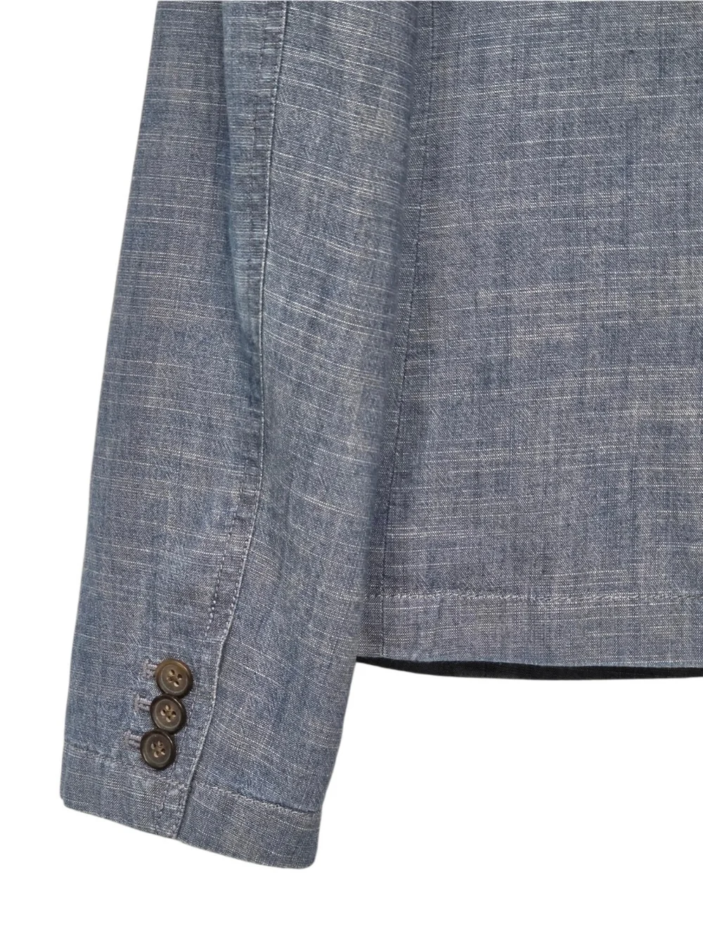 J.Crew Blue Chambray Cotton 2 Button Blazer Jacket Women's Size 8
